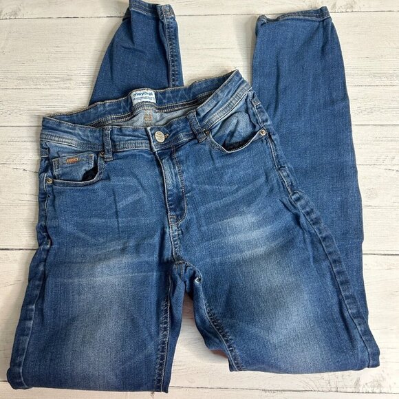 Mayoral Girls Size 14 Super Skinny Medium Gray Denim Jeans Adjustable Waistband - Picture 1 of 4